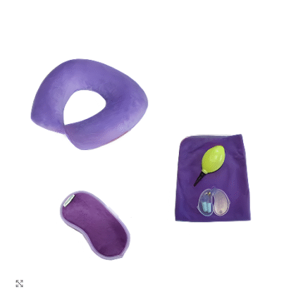 flight travel 3pcs set pillow with memory foam for ultimate comfort with eyeshade