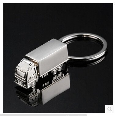 engraved logo metal truck car keychain keyrings