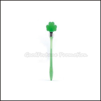 Printed Logo Ballpoint Pen Led Light Clover Shape Ballpoint Pen