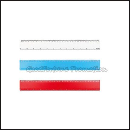 Promotional 12" printed logo Eco PS straight ruler business gift school supplier