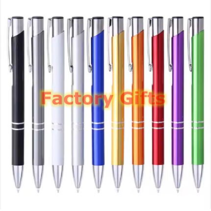 Push Action Aluminum Ballpoint Pen Laser Engraved Novelty Metal Ballpoint Pen